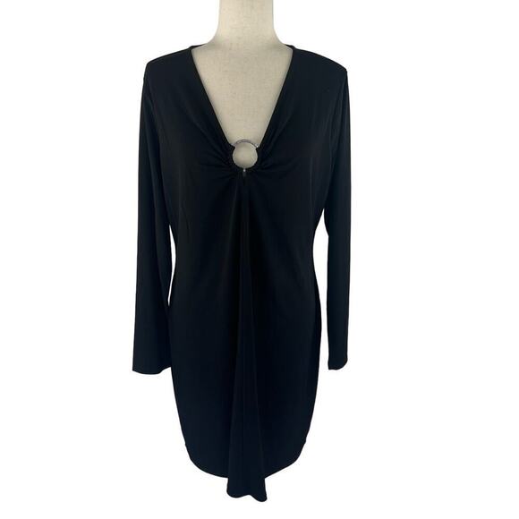 MICHAEL MICHAEL KORS LONG SLEEVE CUTOUT MINI DRESS IN BLACK NWT WOMEN'S SIZE XL - Picture 2 of 14
